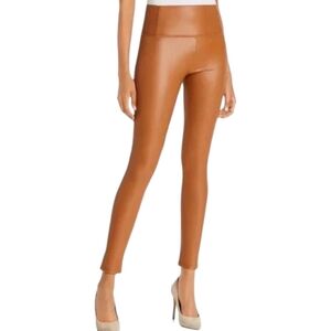 BAGATELLE Collection Faux Leather Pull-On Leggings Cognac NWT